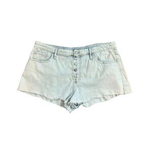 Wild Fable Cut Off Shorts Plus Size 18 Raw Edge Blue Light Wash Denim High Rise